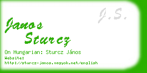 janos sturcz business card