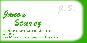 janos sturcz business card